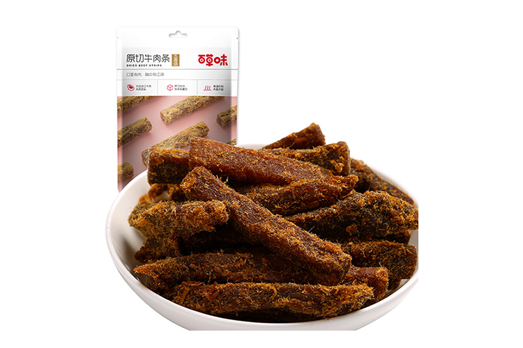 BAICAOWEI RAW CUT BEEF STRIPS WITH FIVE FLAVOURS 50G